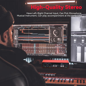 UC22 Audio Interface Recording Sound Card 48V Phantom Power Electric Guitar Sound Mixer Professional Mixing Console Studio Live