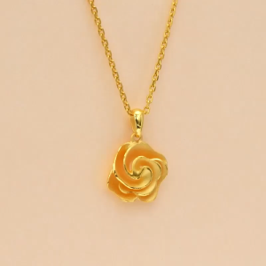 Chow Sang Sang 周生生 999.9 24K Pure Gold Essence Rose Pendant for Women 72931P Price-by-Weight 3.36g Gold [Necklace not Included]
