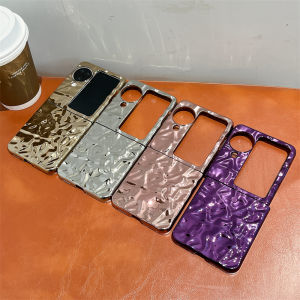 เคสโทรศัพท์ Oppo Find N3Flip เคสป้องกันรอยยับเกลือแร่สำหรับผู้หญิง ดีไซน์เรียบง่าย เปลือกแข็งแบบหนาป้องกันการตกหล่น