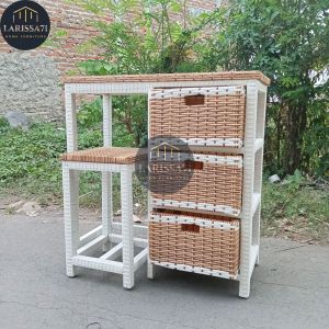 Meja Belajar Anak Rotan Sintetis