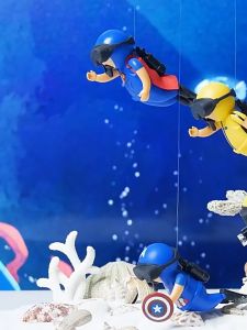 Mini Model Diver Figurine Aquarium Cartoon Model Non-toxic Landscape Underwater Decoration