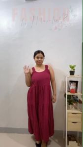 Mar-bel Annie Challis Casual Sleeveless Halter Dress for Women Outfit Plus Size Comfy Pambahay Outfit OOTD