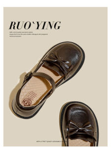 รองเท้า Mary Janes หนังแท้สำหรับผู้หญิง ฤดูใบไม้ผลิและฤดูใบไม้ร่วง สไตล์นักศึกษา โบว์ผีเสื้อ รองเท้า JK สำหรับเด็กผู้หญิง