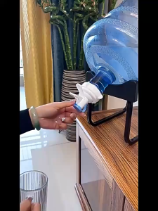 Water Dispenser Valve Spigot Faucet Dispenser and Detachable Metal Bracket Stand (Random Color)
