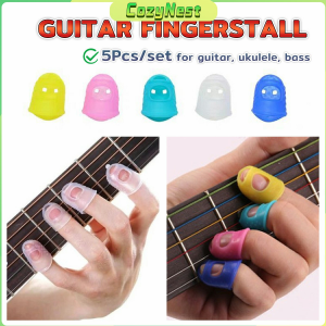 C.N. 5pcs Silicone Non-slip Finger Guards Guitar Fingertip Protector Fingerstall Guitar Press Accessories