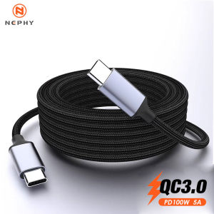 100W Type C To Type C Cable USB C PD 5A Fast Charging Charger Cord for iPhone 16 Xiaomi POCO F3 Samsung Redmi Macbook 2M 3M Long
