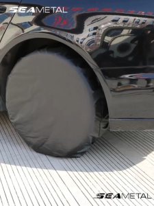 SEAMETAL ผ้าคลุมล้อรถยนต์ กันน้ำ กันโคลน กันสุนัขฉี่ 4ล้อ ใช้ได้กับล้อทุกขนาด 31.5นิ้ว