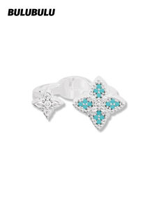 BULUBULU | Original Turquoise Four-leaf Clover Ring Gift