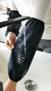 1Pair Apron Sleeves Waterproof Dapur Pabrik Lab TPU Bahan Pelindung Tangan Kulit Leather sleeves