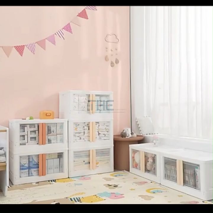 THE 32L/72L Twin Door Foldable Plastic Storage With Safety Lock