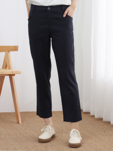 WUSEWUWEI | New Style Womens Slim Fit Cotton Linen Pants Natural Waist Straight Leg Casual Trousers Thin Loose Suit Eighteen Shorts