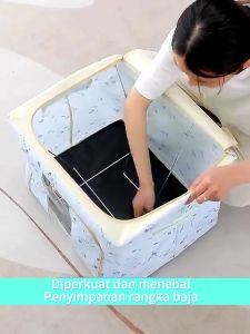 Kotak Penyimpanan Kain Oxford & Lemari Lipat Rangka Baja