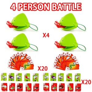 Frog Lizard Mask Wagging*Tongue Lick Cards Board Games. for Children Family Party Toys\Antistress Funny Desktop Puzzle Game Toys
