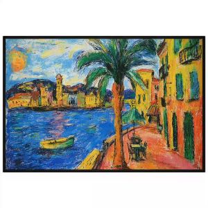 Tranh sáp dầu phong cảnh bờ biển đẹp. Tranh treo tường dán tường sơn dầu canvas CGI-1941