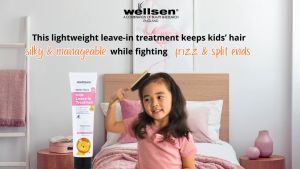 Wellsen Kids Krim Rambut Kanak-Kanak untuk Rambut Kering & Kusut (Kids Leave in Treatment for Dry Frizzy & Split End) 150ml