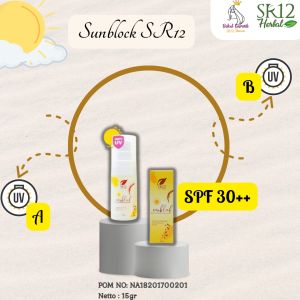 SR12 SUNBLOCK / SUNBLOCK SPF 30++ / SUN BLOCK WAJAH BPOM