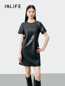 INLIFE | Black Crew Neck Short Fashionable Dress
