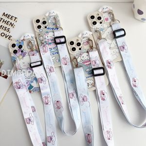 Cartoon Cinnamoroll Strap Phone Case for Xiaomi Poco F4 GT F6 Pro X5 X6 M5 M6 Pro Redmi 13 13C Note 11 12 13 Pro 3D Doll Cute Ice Cream Dog with Lanyard Holder Soft Cover