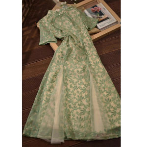 Elegant Spring Chinese Style Modified Cheongsam Dress