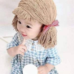 Mũ Len Móc Len Hình Bà Già Dễ Thương Mũ Cosplay Cho Bé Gái Mũ Chụp Ảnh Mùa Thu Đông Phụ Kiện Tóc Trẻ Em Màu Trơn Dành Cho Bé 4-6 Tuổi