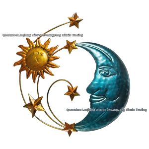 Creative Metal Ironwork Moon Face Sun Star 3D Wall Hanging Decoration