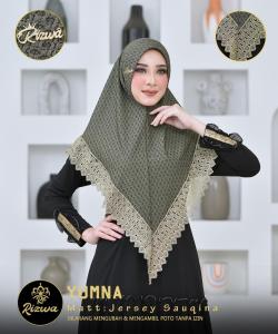 HIJAB INSTAN BERGO RENDA YUMNA BAHAN JERSEY MAMOSA PREMIUM BY RIZWA