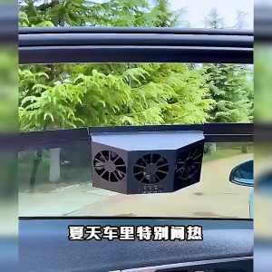 【Flagship】Solar Powered Car Radiator Cooling Fan with 3 Air Outlets Car Window Air Vent Fan USB Powered Auto Vent Fan for Vehicles