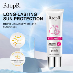 RtopR ครีมกันแดด 40g - Vitamin C เป็นเครื่องมือที่ช่วยให้ผิวหนังแดด เนียน Whitening Sunscreen SPF50+ ระบบ Block Uv Rays เป็นเติมเต็ม 40g