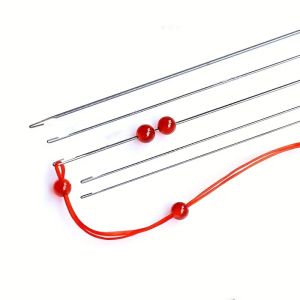 2pcs Beaded Needles With Steel Needles Long And Thin Beaded Leads Side Threaded Hooks And Beads For DIY Handmade Jewelry