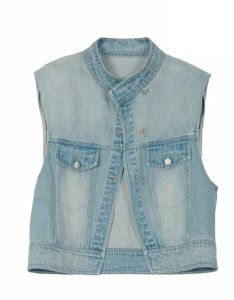 Fashionable Korean Style Loose Denim Vest Womens Spring Summer New Arrival Layering Top Set Cotton Blend Hand Washed