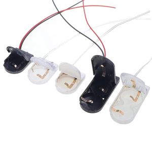 JCD 10PCS Single Double Slot CR2032 Button Coin Cell Battery Holder Case Cover With ON-OFF Switch Leads Wire 3V 6V Battery Box
