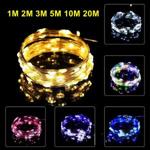 20~1M 5V USB Waterproof LED Lights String Copper Wire Fairy Garland Light Lamp Christmas Wedding Party Holiday Lighting Wreath