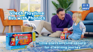 VTech Phonics Playtime Bus (Age 2 to 6+ Year) Educational Alphabet Number Musical Red / AppleBear