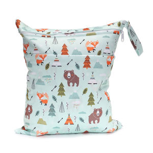 Sigzagor ผ้าอ้อมกระเป๋าแห้งเปียกมีซิป2ข้าง ผ้าอ้อมเด็กซักได้กันน้ำ