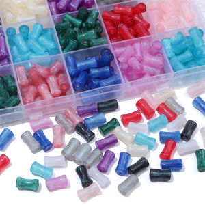 7x12mm 10pcs/bag Resin Sparkling Bamboo Beads For DIY Making Fashion Jewelry Accessories