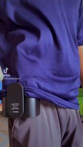 Quạt đeo hông thắt lưng tích điện F005U Quạt áo điều hòa pin 12000mAh Quạt thắt lưng di đông Quạt USB rảnh tay cầm tay đeo eo đeo cổ mini kiêm sạc dự phòng và đèn chiếu sáng