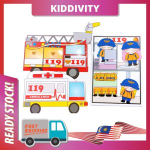 (DIY PACK) FIREMAN BUSY BOOK l DOLL PAPER BOOK l DIY BUSY BOOK l QUIET BOOK l KID ACTIVITY BOOK
