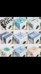 [SG Stock] Cotton Linen Fridge Washing Machine Microwave Dust Cover Top Protector Pockets