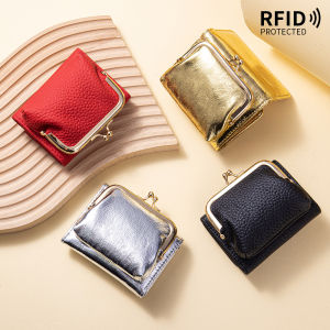 Genuine Genuine Leather Multifunctional Mouth Gold Coin Purse Short 30% Off Portable Design Suitable for Women Daily Use Convenient Storage Coins