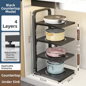 Multifunctional Kitchen Shelving Unit Layered