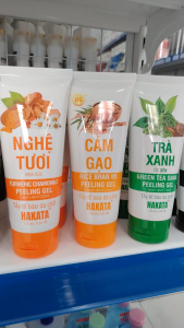 Gel Tẩy Tế Bào Chết Hakata 175ml – Nghệ Tươi Hoa Cúc Cám Gạo B5 Trà Xanh Ốc Sên Than Hoạt Tính