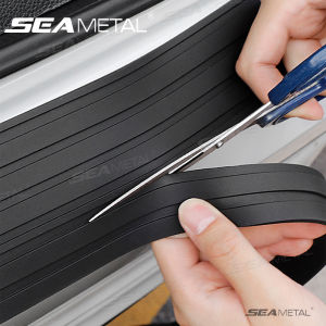 SEAMETAL Car Trunk Rear Bumper Guard Strip Rubber Door Sill Plate Protector Mouldings Pad Trim Cover Strip