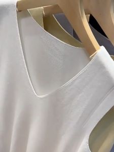Lightweight Women's Top: Korean Style V Neck Blouse & Sleeveless Knitted Vest