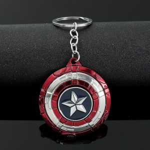 Creative Marvel Captain America Shield Keychain Rotating Dripping Shield Avengers Keychain Popular Accessory Pendant