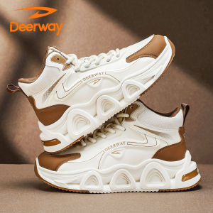 Deerway Mens Martin Boots Sporty High-Top Shoes Comfortable Breathable Mesh Inner Lining Thick Bottom Anti-Shock Wear-Resistant Casual Footwear