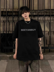 เสื้อยืดแขนสั้นผู้ชายสไตล์อเมริกันไฮสตรีท ทรงหลวม ใส่สบาย แฟชั่นฤดูร้อน ผ้าฝ้าย ใส่ได้ทุกวัน