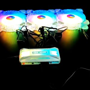 Coolmoon Hub ARGB 5V 3Pin + Fan PWM กล่องควบคุมไฟและพัดลม พร้อมรีโมทคอนโทรล