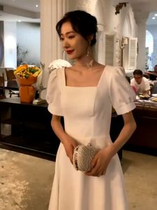 retro vintage dress plus size casual dress french elegant white dinner dress women for party wedding bridesmaid dress girl black evening dress long dress korean style woman