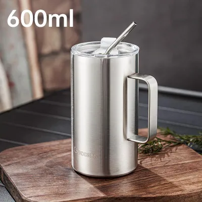 Besee | Thermal Insulated Large Capacity Straw Mug Stainless Steel