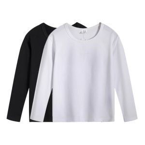 Kids High Quality Cotton Sweaters Plain Black & White Long Sleeve Tops for Boys and Girls 3-10 Years Old